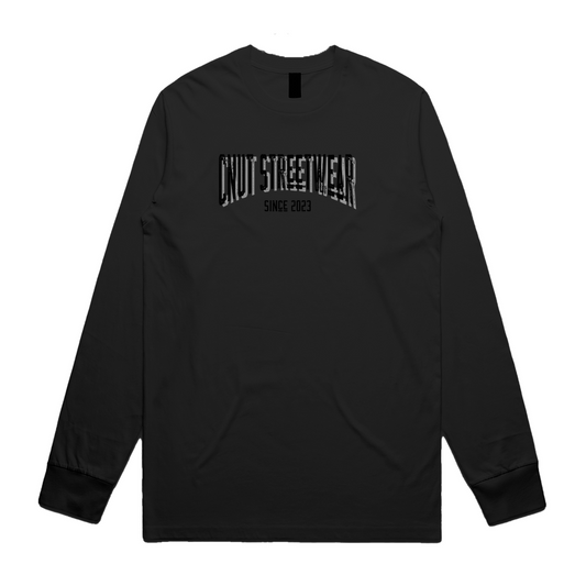 NICE CNUT ロゴ BLACK ユニセックス長袖 T シャツ